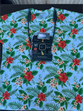 Polaroid Floral Camera Graphic T-Shirt XL